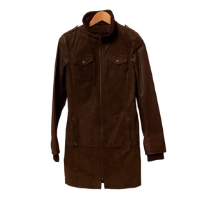 Danier Rich brown long leather coat